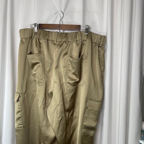 Lane Bryant slacks pants trousers women's plus size 22 brown satin wide legged - Picture 6 of 16